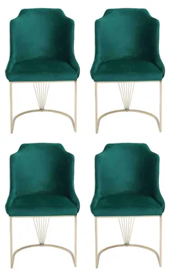 Produktbild von Designer Grüner Esszimmerstuhl 4x Stühle Luxus Einsitzer Moderne Esszimmer