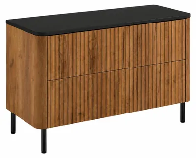 Obrázek produktu pro Skříňka do koupelny, Imitace "Craft-Eiche", deska v černé barvě, nožky černé, rozměry 100,8 x 44,2 x 65 cm, Obrázek vytvořený pomocí AI