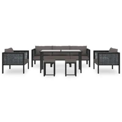 Immagine prodotto di Set Divani da Giardino 8 pz con Cuscini in Polyrattan Antracite