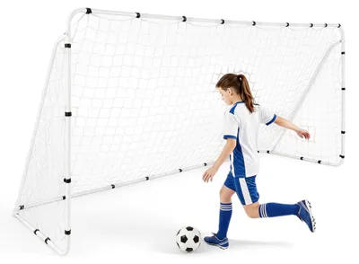 Produktbild von KOMFOTTEU Fussballtor, 367 x 124 cm Outdoor Tor mit Metallrahmen