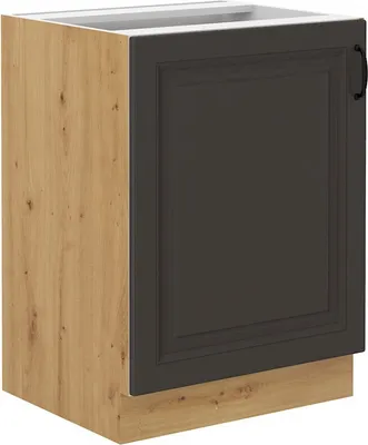 Obrázek produktu pro Dolní jednodveřová skříňka SOPHIA - šířka 60 cm, tmavě šedá / dub artisan