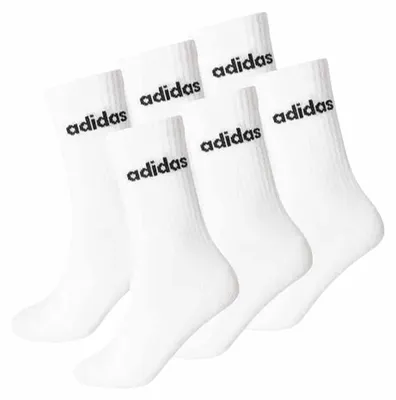 Produktbild von Adidas - "Linear" Socken für Herren/Damen Uni (6er-Pack) SX708 (43 EU - 44,5 EU) (Weiß)