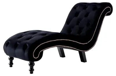 Produktbild von Chaiselongue Schwarz Samt Loungesessel, Wohnmöbel