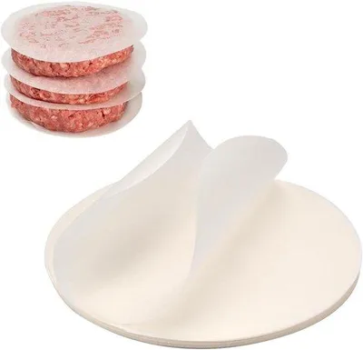 Produktbild von 200 Stück runde Backpapier 13 cm mit Antihaftbeschichtung für Burger