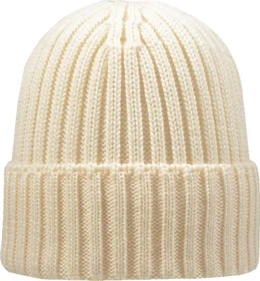 Produktbild von tomBrook Uni Strickmütze mit Umschlag aus 100% Schurwolle - Wintermütze Strick für Sie und Ihn in Wollweiß