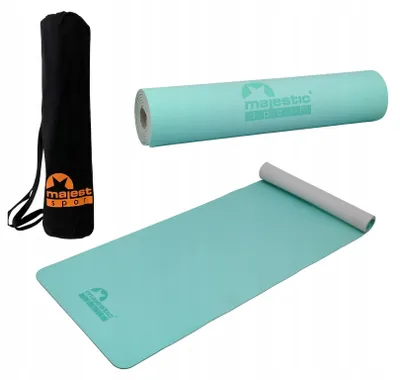 Majestic Sport Yogamatte 183 × 61 × 0,6 cm aus TPE, mintgrün, mit Tragetasche