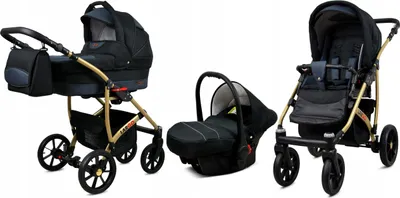 Image de BabyLux® Largo | Ensemble 3en1 pour chat | Noir Gris | Combinaison d'ensemble pour chat | Ensemble pour poussette | Poussette +