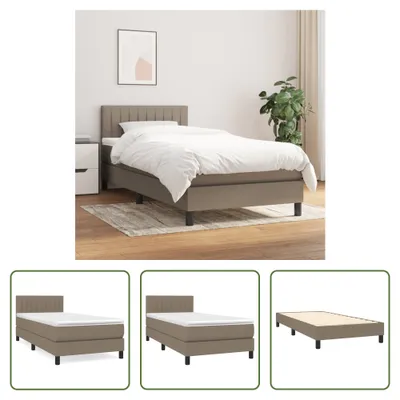 Produktbild von The Living Store Boxspringbett mit Matratze Taupe 100x200 cm Stoff