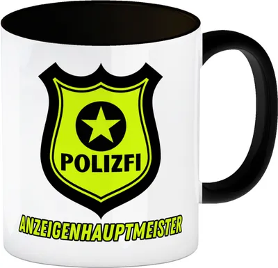 Produktbild von POLIZFI Anzeigenhauptmeister Kaffeebecher in schwarz