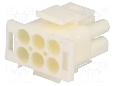 Immagine prodotto di 1 connettore maschio/flessibile, 6,35 mm, tipo cavo-cavo, con 6 pin, 600V, codice prodotto: 350715-4, marca: Signteck