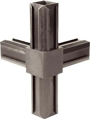 Produktbild von ALBERTS Rohrverbinder Vierkantrohr Steckverbinder Rohrverbindung T-Stück + Rechtwinklicher Abgang Polyamid für Rohr 30 x 30 x 2,0 mm