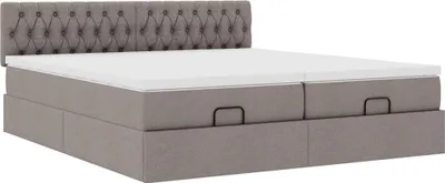Produktbild von Ottoman-Bett mit Matratzen Taupe 180x200 cm Stoff