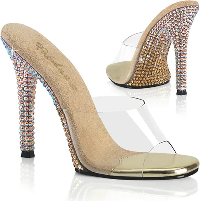 Produktbild von GALA-01DMM Damen Slipper von Fabulicious, Transparent Gold , EU 35, US 5