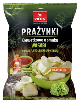 Obrázok produktu pre Prażynki krewetkowe o smaku wasabi Vifon 100g
