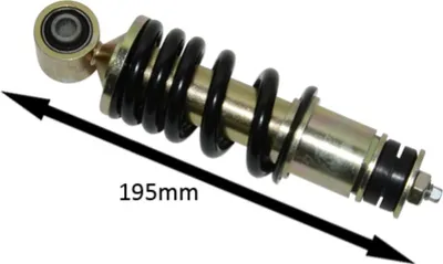 Image de Amortisseur DMP de 195 mm, couleur noire, compatible avec les modèles Peugeot Fox