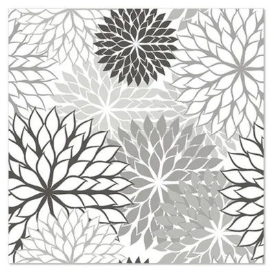 Produktbild von PAPSTAR Servietten 1/4-Falz, 25x25 cm grau, "Floralies" | Folie (20 Stück)