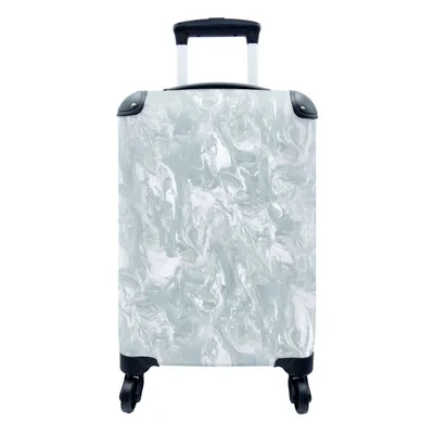 Produktbild von MuchoWow® Koffer Handgepäck Trolley Rollkoffer Kleine Reisekoffer mit 4 Rollen - Grau - Marmor - Farbe - Muster - Cabin Size < 55x40x23 cm & 55x40x20 cm - Fotokoffer - Kabinenkoffer - Boardgepäck - Reise-Box - Reisekoffer - Reisegepäck - Koffer mit Bild - Trolley für Kinder