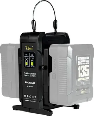 Zdjęcie produktu dla Podwójna szybka ładowarka Rolux RL-CH240S do akumulatorów V-Mount
