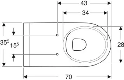Produktbild von Geberit Wand-WC, Tiefspüler Renova Comfort KeraT./we, 5/6 l, teilgeschl. F., rimfr.