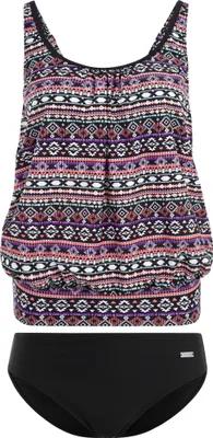 Produktbild von LASCANA Oversize-Tankini schwarz-bunt Größe 42