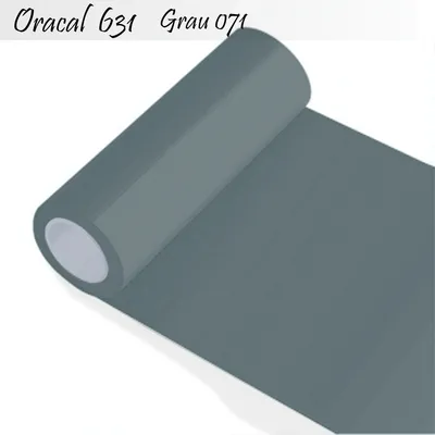 Produktbild von Oracal 631 - Orafol matt - Plotterfolie - für Küchenschränke und Dekoration Folie 10m (Laufmeter) Rolle - 100 cm Folienhöhe - 71-grau + GRATIS ein Schmetterlingsset W400 von Indigos UG