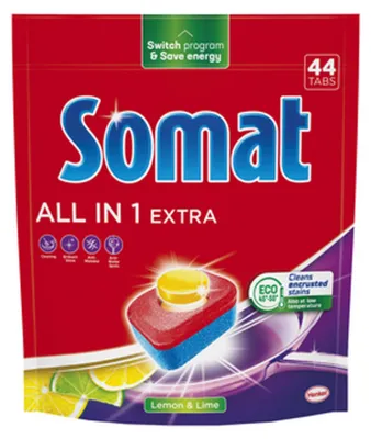 Image de Somat All in 1 Extra Lemon & Lime Dishwasher Tablets, 44 pcs