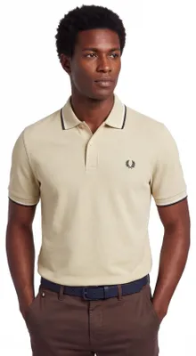 Produktbild von Poloshirt 2-Knopf-Piqué Fred Perry beige 100% Baumwolle