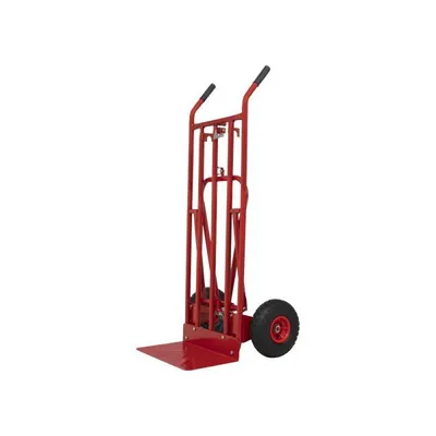 Image de Chariot à main rouge + roue d'appui.