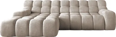 Produktbild von DomoHome sofa narożna CAMPILE z elektrycznie regulowanym siedziskiem - Piękna i wygodna, regulowane zagłówki, układ lewy, 288x119x85 cm, kolor szary