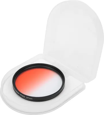 Image de Filtre d'objectif photo Junestar 67 mm à couleur dégradée pour Canon/Nikon/Olympus/Fuji, rouge dégradé