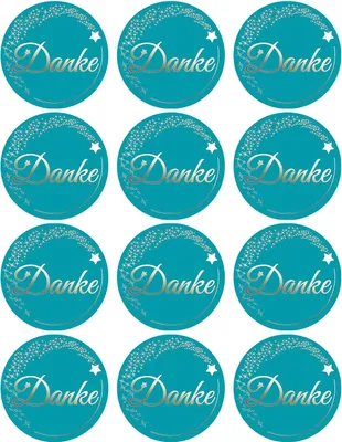 Produktbild von Oblique Unique 12 Sticker Danke Aufkleber zum Danke sagen für Gastgeschenk Geschenkdeko blau