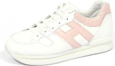 Produktbild von 3865J sneaker donna weiß/rosa HOGAN H222 H cocconut Effekt Schuh Frau