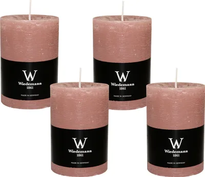 Produktbild von Rustik Marble Kerzen (durchgefärbt) Rosenholz 120 x 58 mm, 4er Set