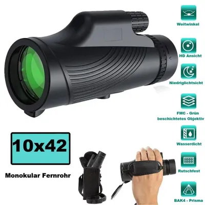 Produktbild von Monokular - 10x42 - BAK4-Dachkantprisma - FMC-Mehrfachvergütung - IPX4-spritzwassergeschützt - Leicht - Zentralfokussierung