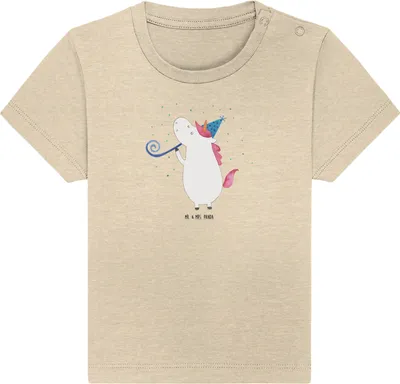 Produktbild von Mr. & Mrs. Panda Babyshirt Einhorn Party 24. - 36. Monat - Natural Raw - Geschenk,  Baby T-Shirt, Geburtstag, Kleinkind, Baumwollshirt, Unicorn, Club, Kinder, Alkohol