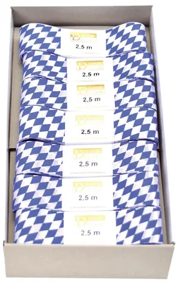 Produktbild von Zierband Raute 25mmx2,5m ws/bl