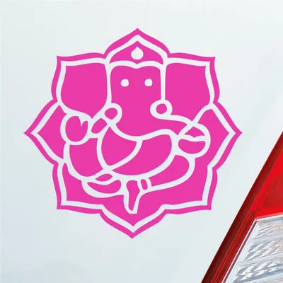 Produktbild von Auto Aufkleber Buddhismus Elefant Ganesha Buddha Asien 10x10 cm Pink Sticker Heckscheibenaufkleber