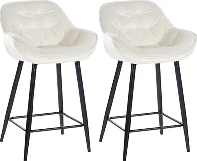 Produktbild von 2er Set Barhocker HLO-CP261 Samt  creme