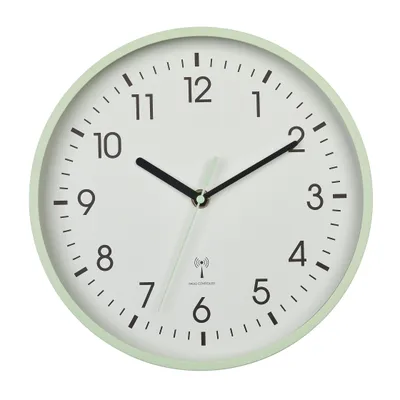 A close-up view of a wall clock.