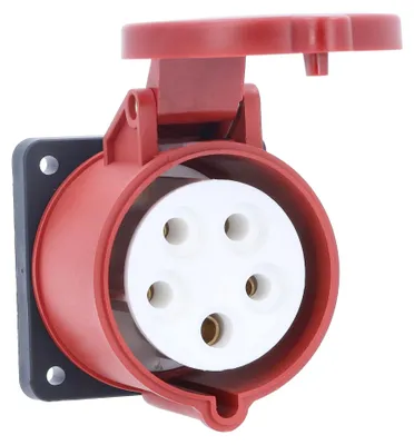 Zdjęcie produktu dla as-Schwabe CEE gniazdo natynkowe 400V 32A 5-biegunowe z pierścieniem uszczelniającym maks. 6mm² IP44