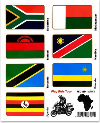 Image de Autocollant Drapeaux Drapeau Ride Afrique 1 pour valise Moto
