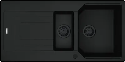 Produktbild von FRANKE flächenbündige Spüle URBAN UBG 251-100 in BLACK MATT - BLACK COLLECTION inkl. Abtropfbecken / Granitspüle