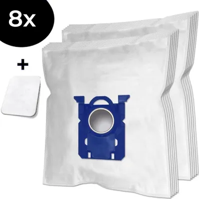 A product shot of vacuum cleaner bags and a filter.