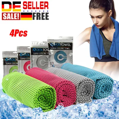 Produktbild von 4er Set Kühltuch Kühlhandtuch Set Sofortige Relief Eiskalt Kühlen Handtuch Atmungsaktives Mesh Schweißsaugfähig Für Fitness Gym Golf Yoga Laufen Sports Übung Sommer Heißes Wetter Outdoor