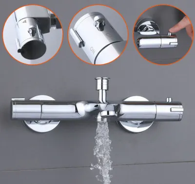 Obrázek produktu pro Koupelnová baterie Sprchová baterie 38 ℃ Termostatická směšovací baterie Chrome Tap