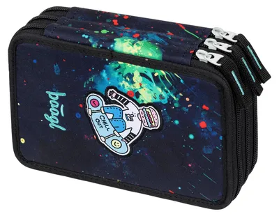 Imagen del producto de Estuche para lápices de tres compartimentos, ideal para niños, para guardar material escolar - Diseño "Chill"