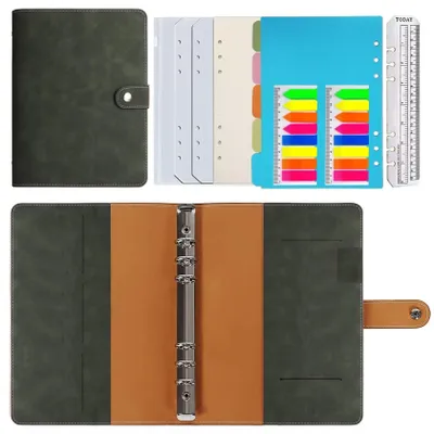 Immagine prodotto di Omgoods - Quaderno A5 in pelle - Ricaricabile con carta a righe