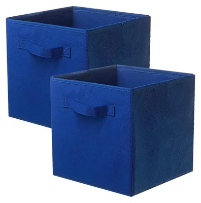 Productafbeelding van Opbergbox van stof, organizer, set van 2 opvouwbare opbergdozen, opbergbox in kubusvorm