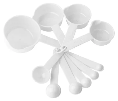 Produktbild von 10-teiliges Set Küchen-Teelöffel, Messbecher, Messwerkzeuge (Weiß)