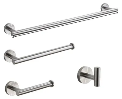 Productafbeelding van Set van 4 RVS Badkameraccessoires met Geborsteld Staal